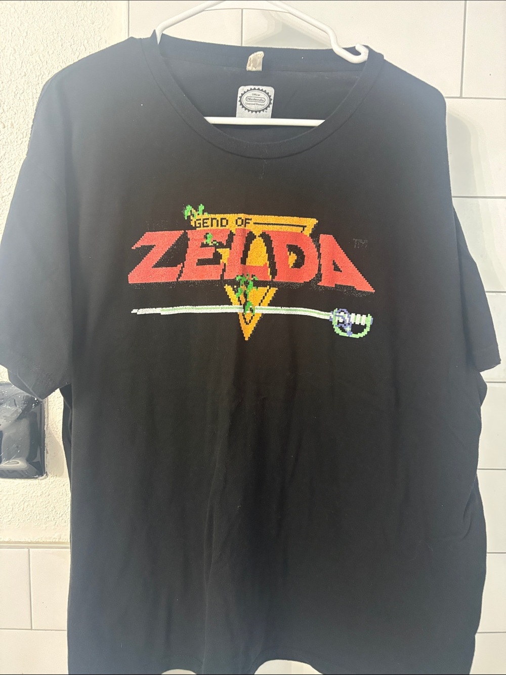 Nintendo Black T-Shirt with Red & Yellow Zelda Logo